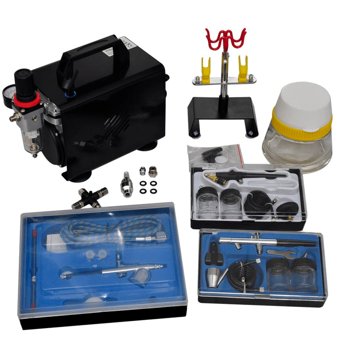 Set compresor aerograf cu 3 pistoale - WALTI WALTI