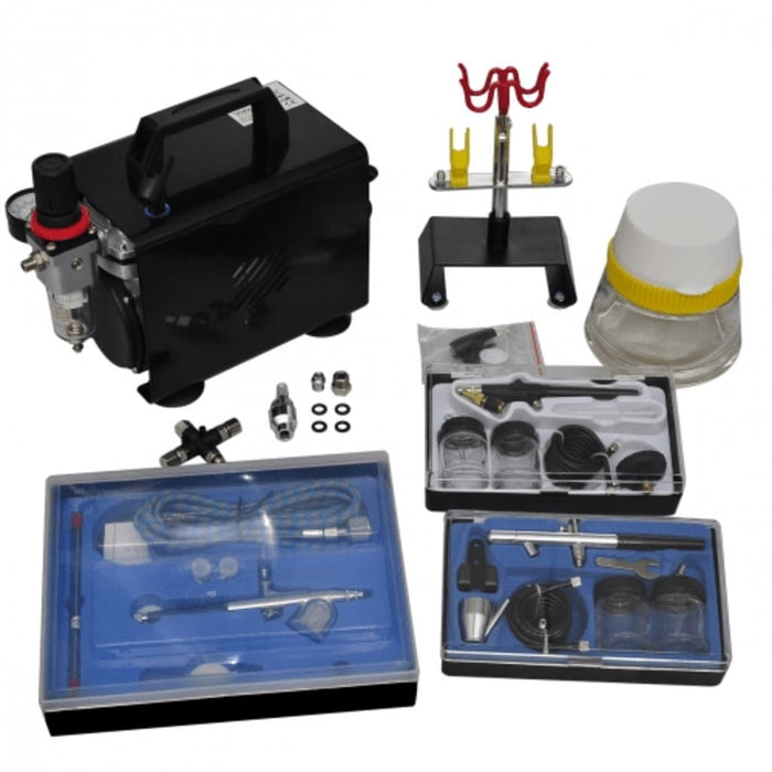 Set compresor aerograf cu 3 pistoale - WALTI WALTI