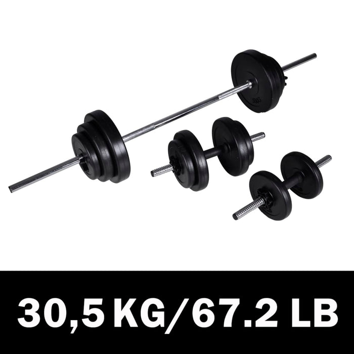 Set cu halteră și 2 gantere 30,5 kg - WALTI WALTI