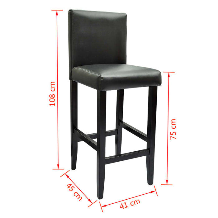 Scaune de bar, 4 buc., negru, piele ecologică - WALTI WALTI