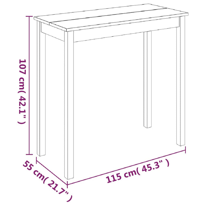 Masă de bar MDF, negru, 115x55x107 cm WALTI