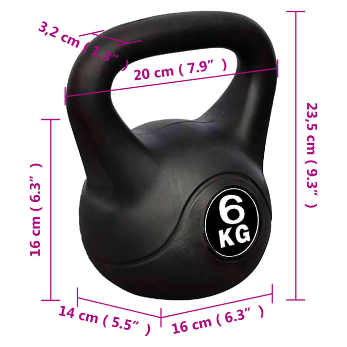 Greutate tip bilă cu mâner Kettlebell 6 kg - WALTI WALTI