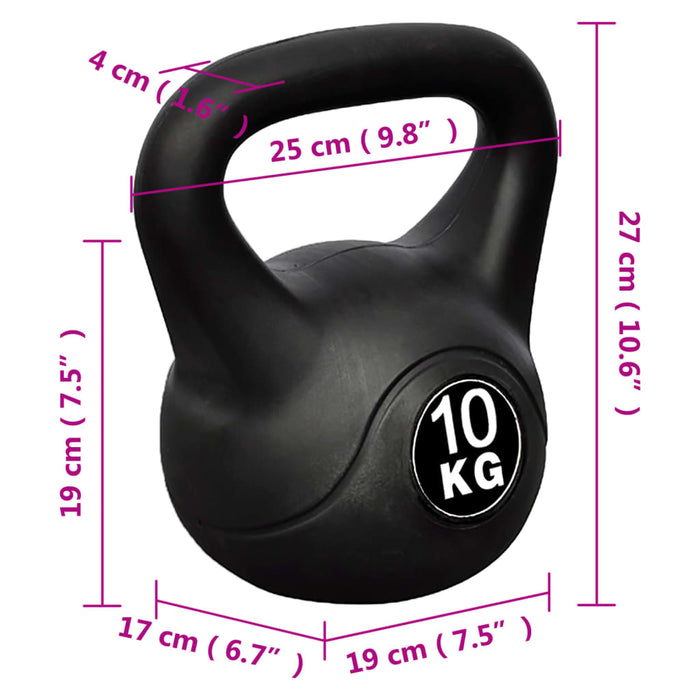 Greutate tip bilă cu mâner Kettlebell 10 kg - WALTI WALTI