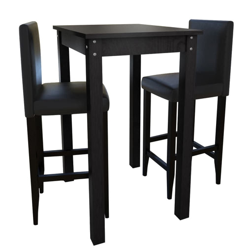 Masă de bar cu 2 scaune de bar, negru - WALTI WALTI