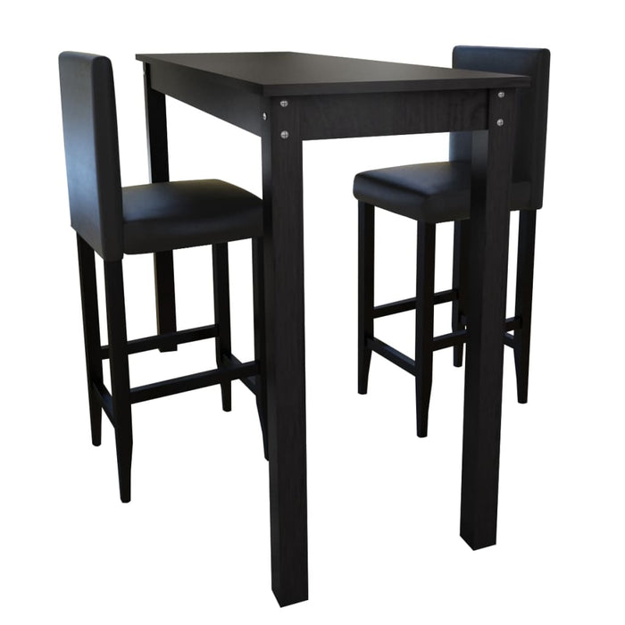 Masă de bar cu 2 scaune de bar negre - WALTI WALTI