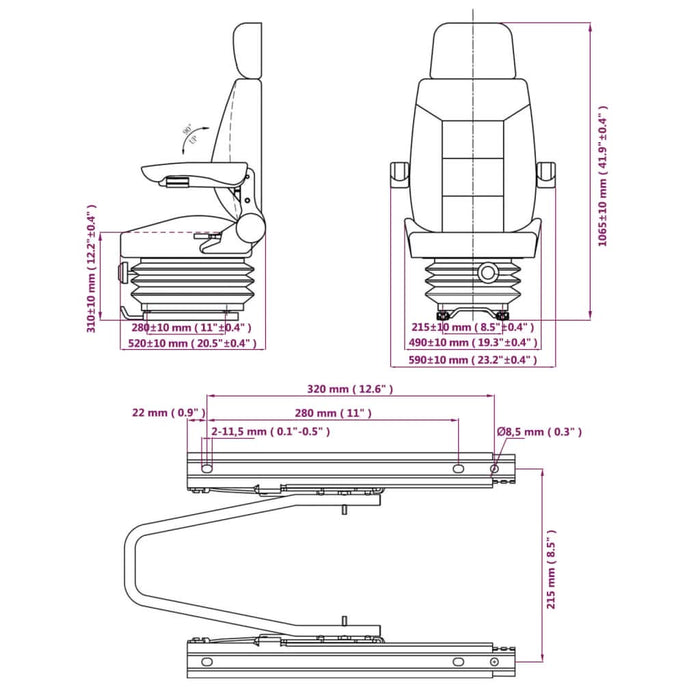Scaun de tractor cu suspensie - WALTI WALTI