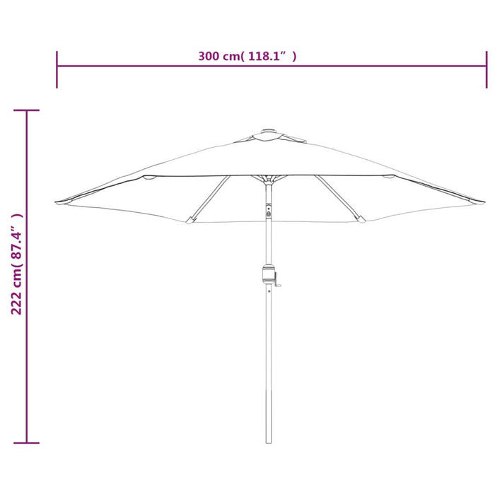 Umbrelă de soare, alb nisipiu, 3 m, stâlp din oțel - WALTI WALTI