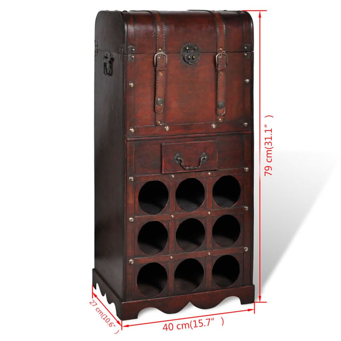 Suport sticle vin pentru 9 sticle, lemn, spațiu de depozitare - WALTI WALTI
