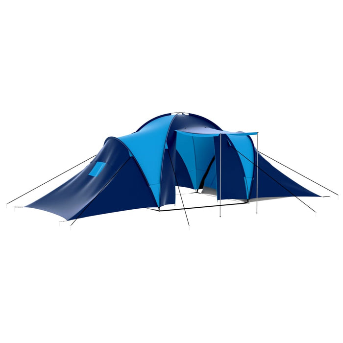 Cort camping textil, 9 persoane, albastru închis și albastru - WALTI WALTI