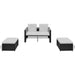 Set mobilier de grădină cu perne, 4 piese, negru, poliratan - WALTI WALTI