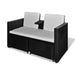 Set mobilier de grădină cu perne, 4 piese, negru, poliratan - WALTI WALTI