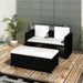 Set mobilier de grădină cu perne, 4 piese, negru, poliratan - WALTI WALTI
