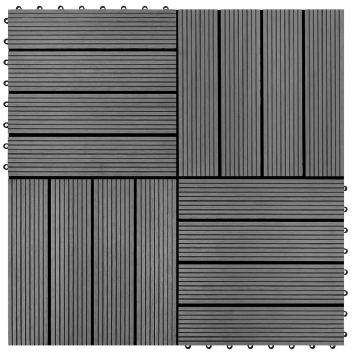 Plăci pentru Deck 11 pcs Gri 30 x 30 cm Lemn compozit - WALTI WALTI