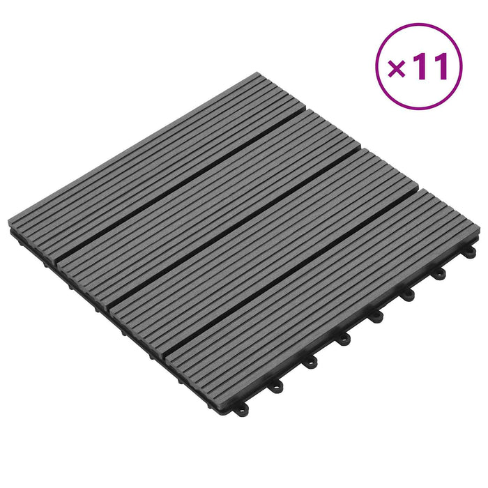 Plăci pentru Deck 11 pcs Gri 30 x 30 cm Lemn compozit - WALTI WALTI