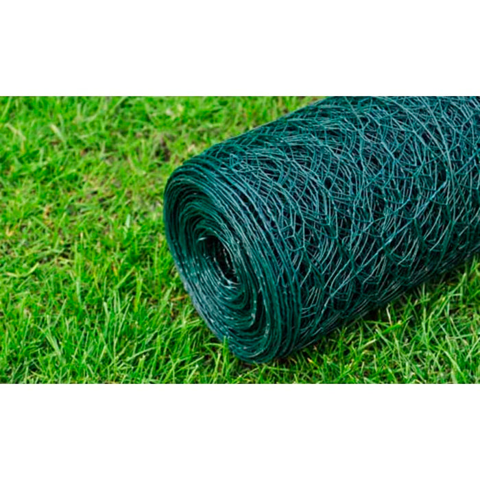 Plasă de sârmă găini, verde, 25 x 0,5 m, cu înveliș PVC - WALTI WALTI