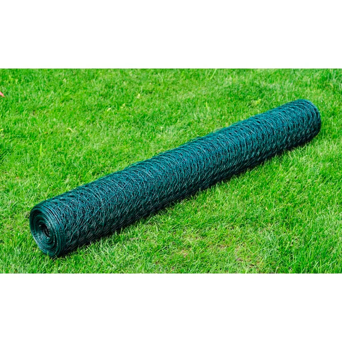 Plasă de sârmă găini, verde, 25x1 m, cu acoperire PVC - WALTI WALTI