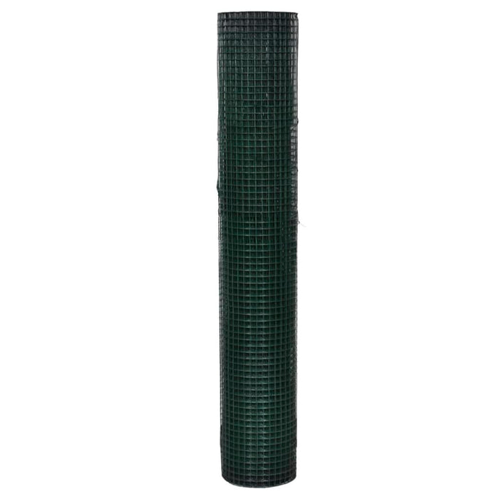 Plasă de sârmă găini, verde, 10 x 1 m, oțel galvanizat cu PVC - WALTI WALTI