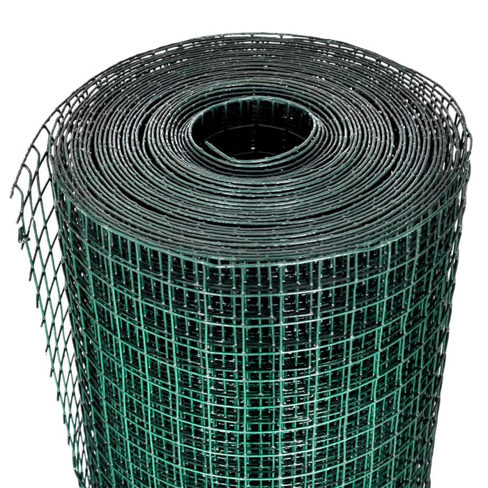 Plasă de sârmă găini, verde, 10 x 1 m, oțel galvanizat cu PVC - WALTI WALTI