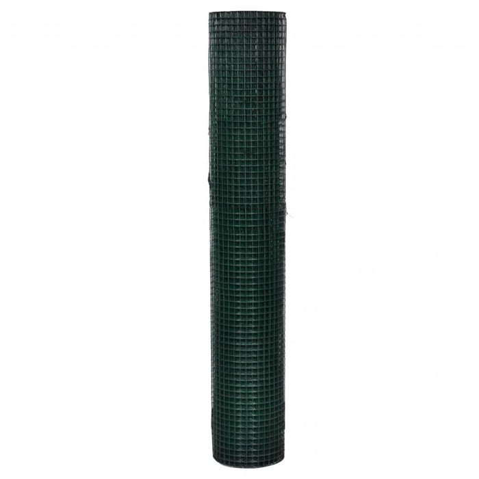 Plasă de sârmă găini, verde, 10 x 1 m, oțel galvanizat cu PVC - WALTI WALTI