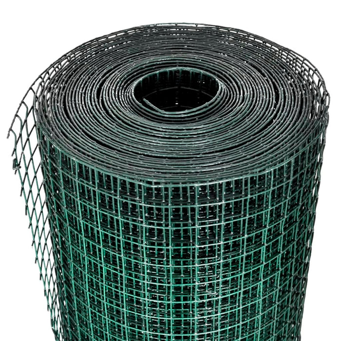 Plasă de sârmă găini, verde, 10 x 1 m, oțel galvanizat cu PVC - WALTI WALTI