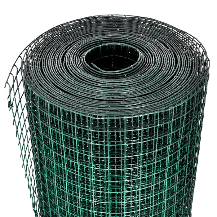 Plasă de sârmă găini, verde, 25 x 1 m, oțel galvanizat cu PVC - WALTI WALTI