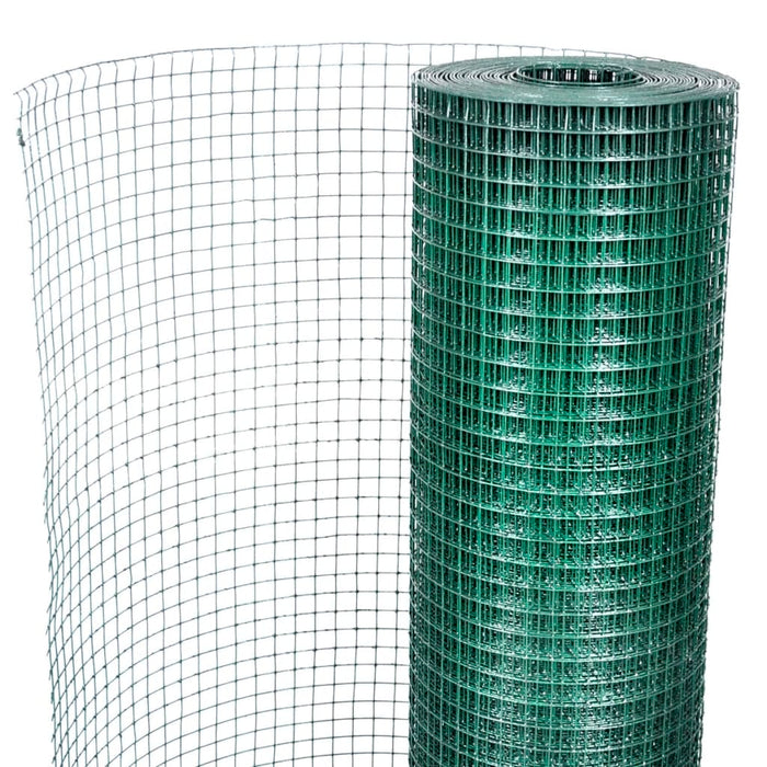Plasă de sârmă găini, verde, 25 x 1 m, oțel galvanizat cu PVC - WALTI WALTI