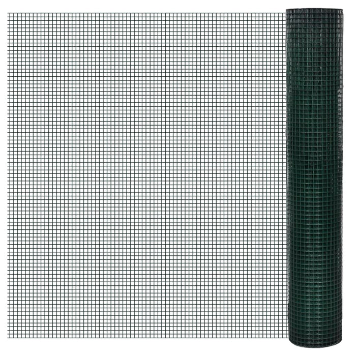 Plasă de sârmă găini, verde, 1 x 25 m, oțel galvanizat - WALTI WALTI