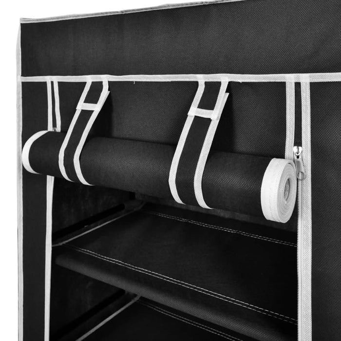 Dulap pantofi material textil cu capac, negru, 58x 28x106 cm - WALTI WALTI