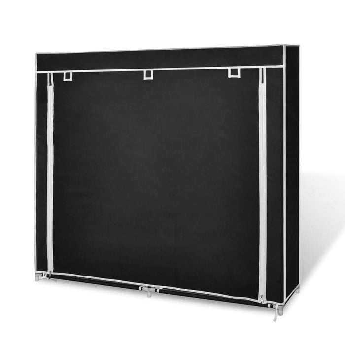 Dulap pantofi material textil cu capac, negru, 115x28x110 cm - WALTI WALTI