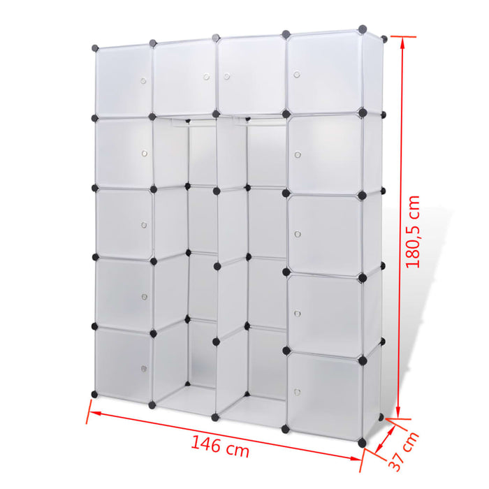 Dulap modular cu 14 compartimente alb 37 x 146 x 180,5 cm - WALTI WALTI