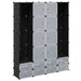 Dulap modular cu 18 compartimente alb și negru 37x146x180,5 cm - WALTI WALTI
