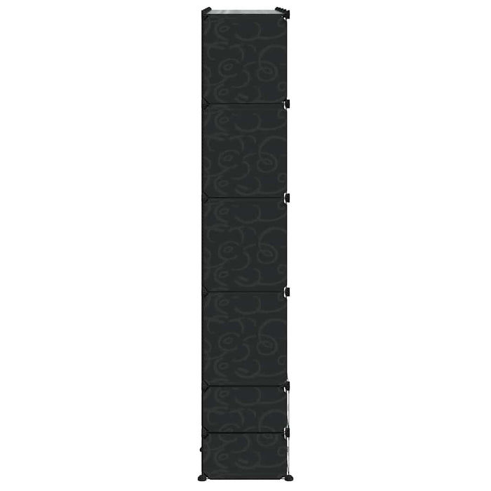 Dulap modular cu 18 compartimente alb și negru 37x146x180,5 cm - WALTI WALTI