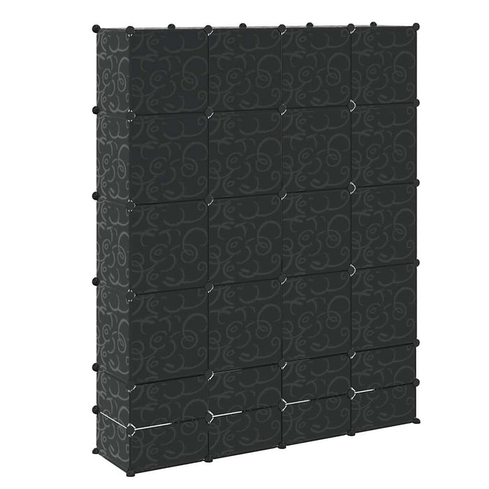 Dulap modular cu 18 compartimente alb și negru 37x146x180,5 cm - WALTI WALTI