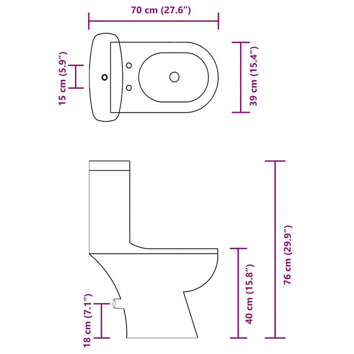 Vas WC cu rezervor, negru WALTI