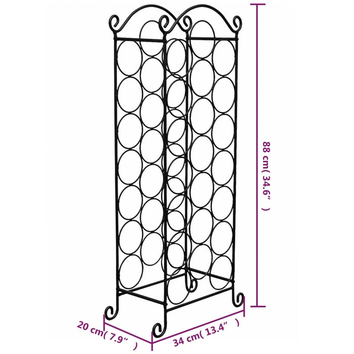 Suport sticle de vin pentru 21 de sticle, metal - WALTI WALTI