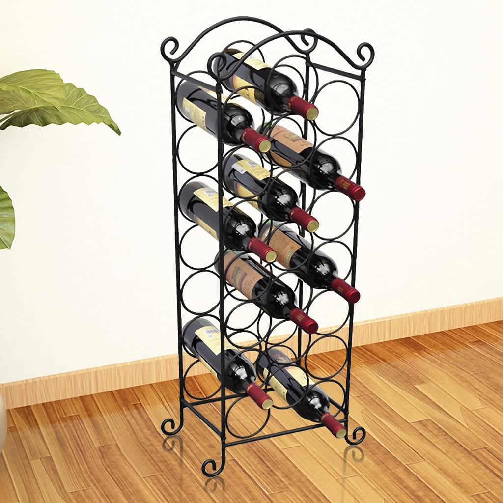 Raft de vin pentru 21 de sticle - metalic