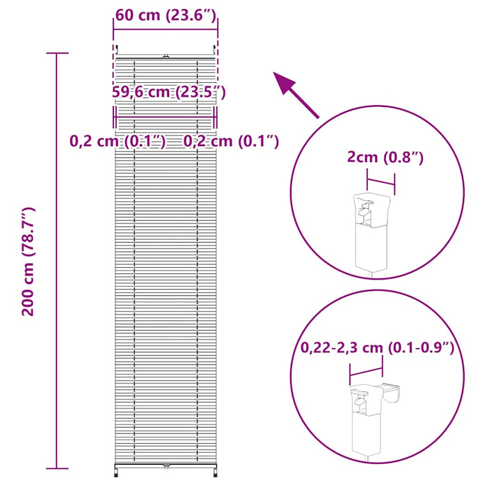 Jaluzea plisse, alb, 60x200 cm, pliuri WALTI