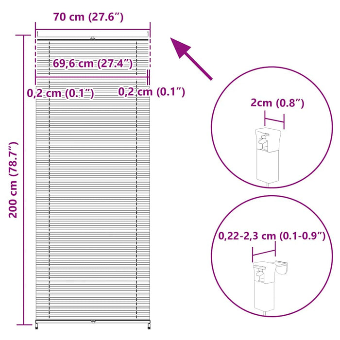 Jaluzea plisse, alb, 70x200 cm, pliuri WALTI