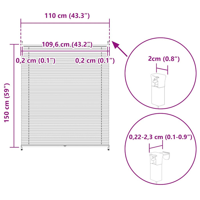 Jaluzea plisată, crem, 110x150 cm - WALTI WALTI