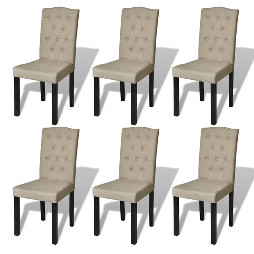 Scaune de bucătărie, 6 buc., cafeniu, material textil - WALTI WALTI
