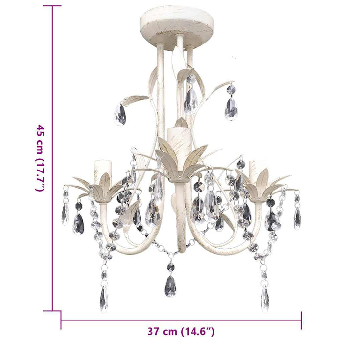 Lampă de plafon suspendată, cristal, candelabru alb elegant - WALTI WALTI