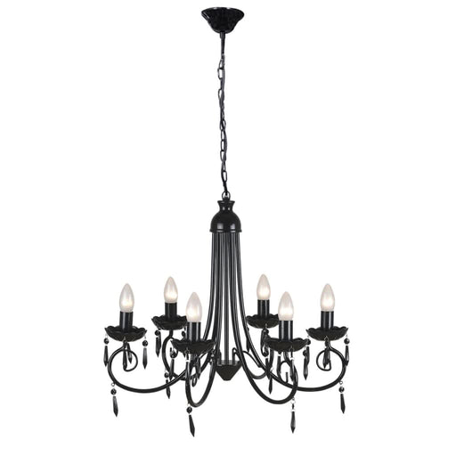 Lampă de tavan Candelabru elegant negru 6 fasunguri pentru becuri - WALTI WALTI