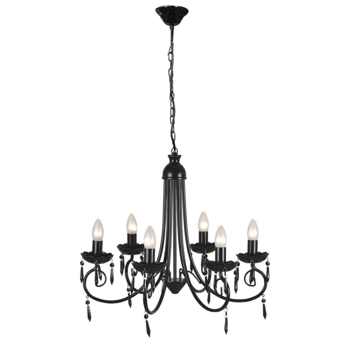 Lampă de tavan Candelabru elegant negru 6 fasunguri pentru becuri - WALTI WALTI