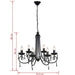 Lampă de tavan Candelabru elegant negru 6 fasunguri pentru becuri - WALTI WALTI