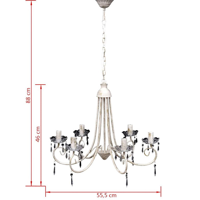 Candelabru elegant cu 6 brațe, Alb WALTI