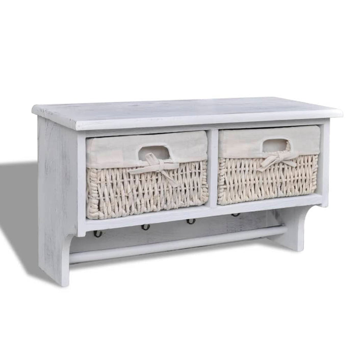 Raft de perete, alb, 60 x 23,5 x 33 cm, lemn de paulownia - WALTI WALTI