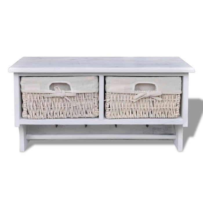 Raft de perete, alb, 60 x 23,5 x 33 cm, lemn de paulownia - WALTI WALTI