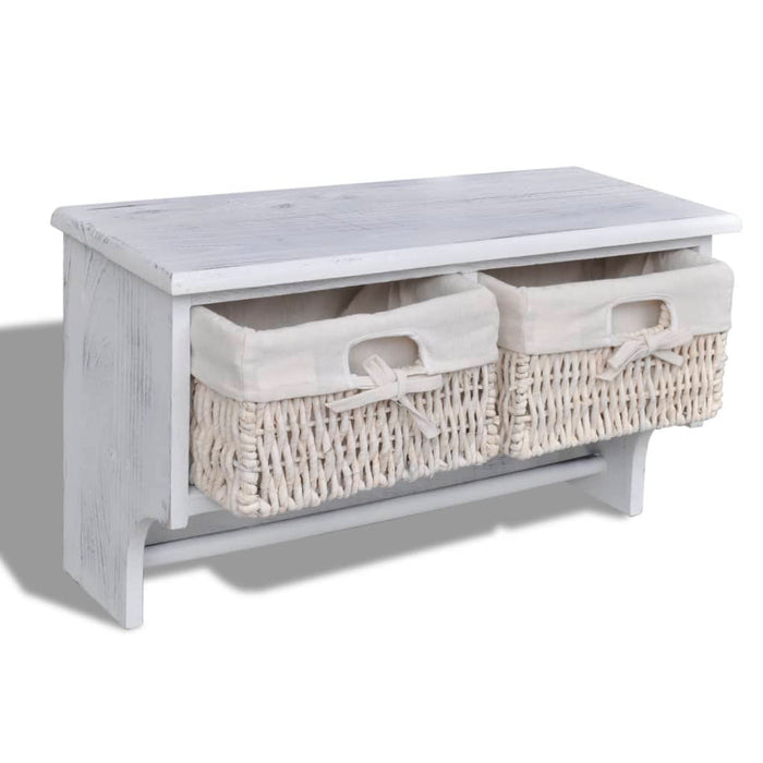 Raft de perete, alb, 60 x 23,5 x 33 cm, lemn de paulownia - WALTI WALTI