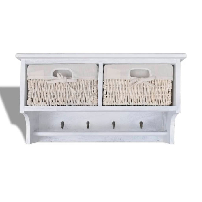 Raft de perete, alb, 60 x 23,5 x 33 cm, lemn de paulownia - WALTI WALTI