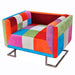 Fotoliu cub, picioare cromate, model Patchwork, material textil - WALTI WALTI